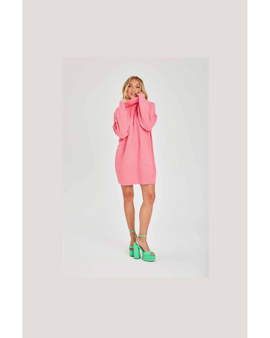 Urban Bliss Pink Roll Neck Mini Dress