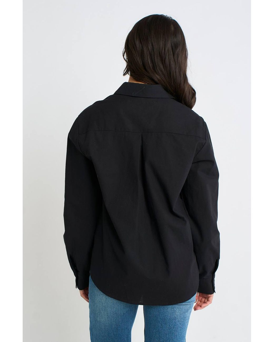 Gini London Black Linen Mix Button Through Shirt
