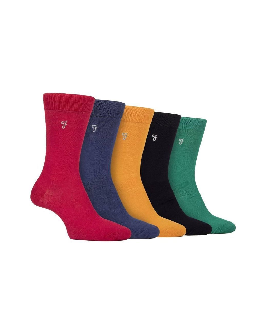 Farah Red 5 Pack Bamboo Soft Breathable Socks for men