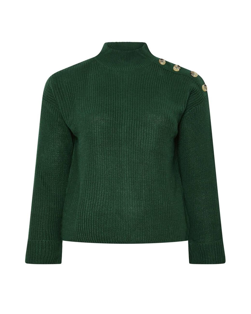 Yours Green High Neck Knitted Jumper