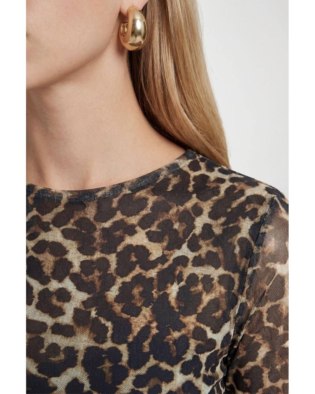Roselle Black Print Mesh Flare Sleeve Mini Dress
