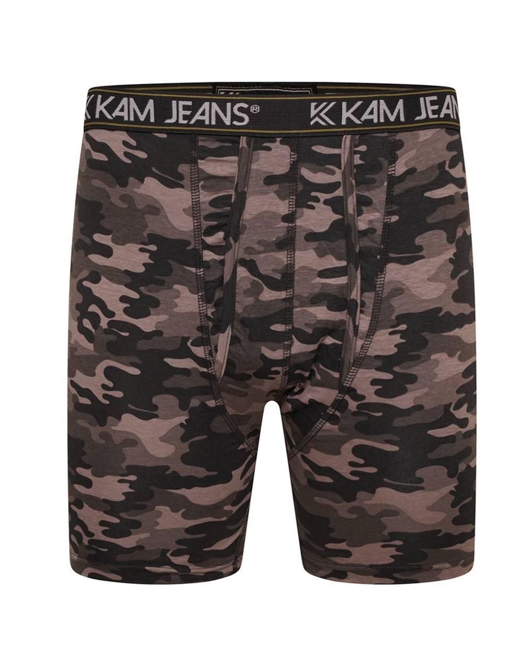 KAM Jeanswear Black Big Size 6 Pairs Pack Camo Print Boxer Shorts For for men