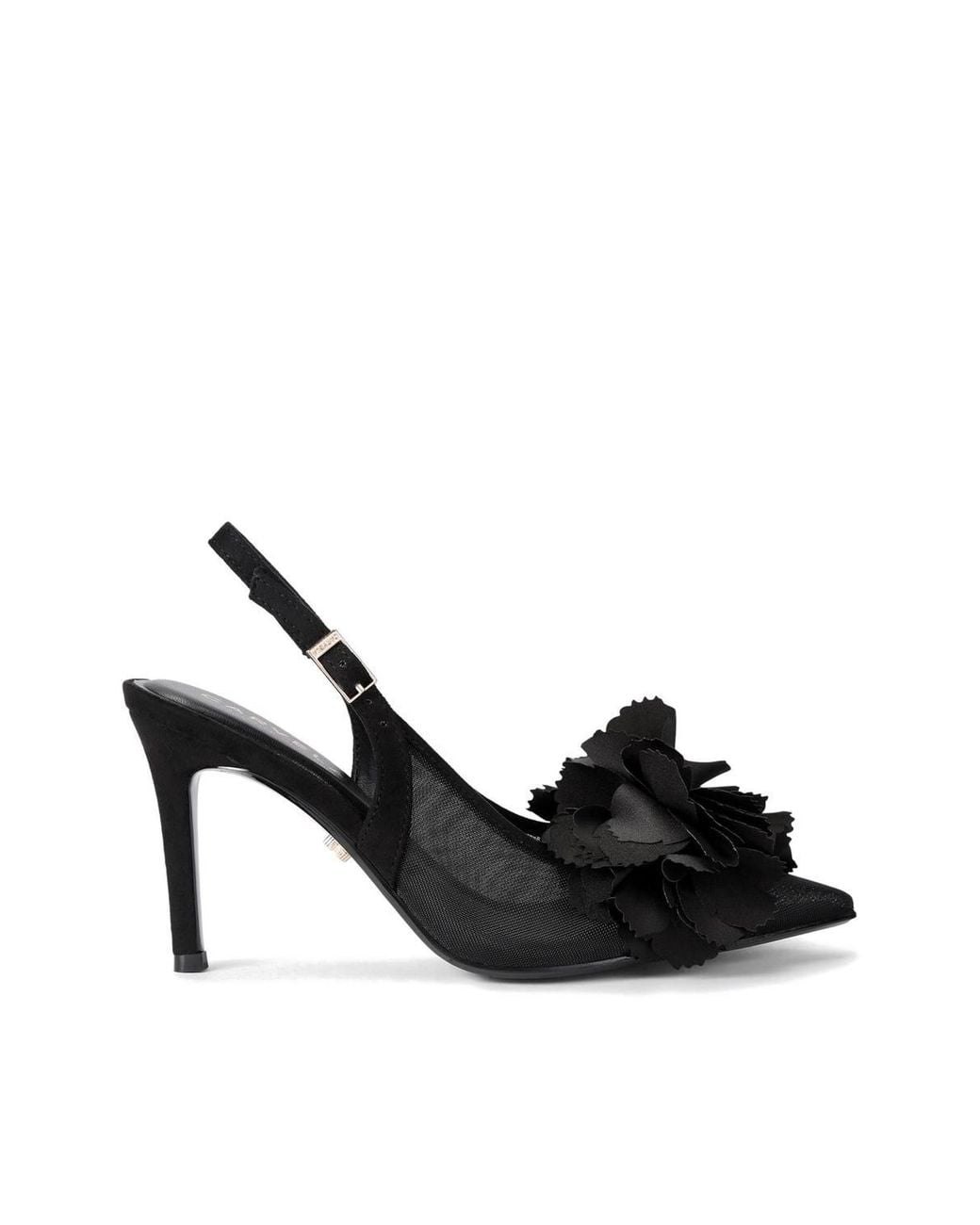 Carvela Kurt Geiger Black 'Positano Flower Sling' Heels