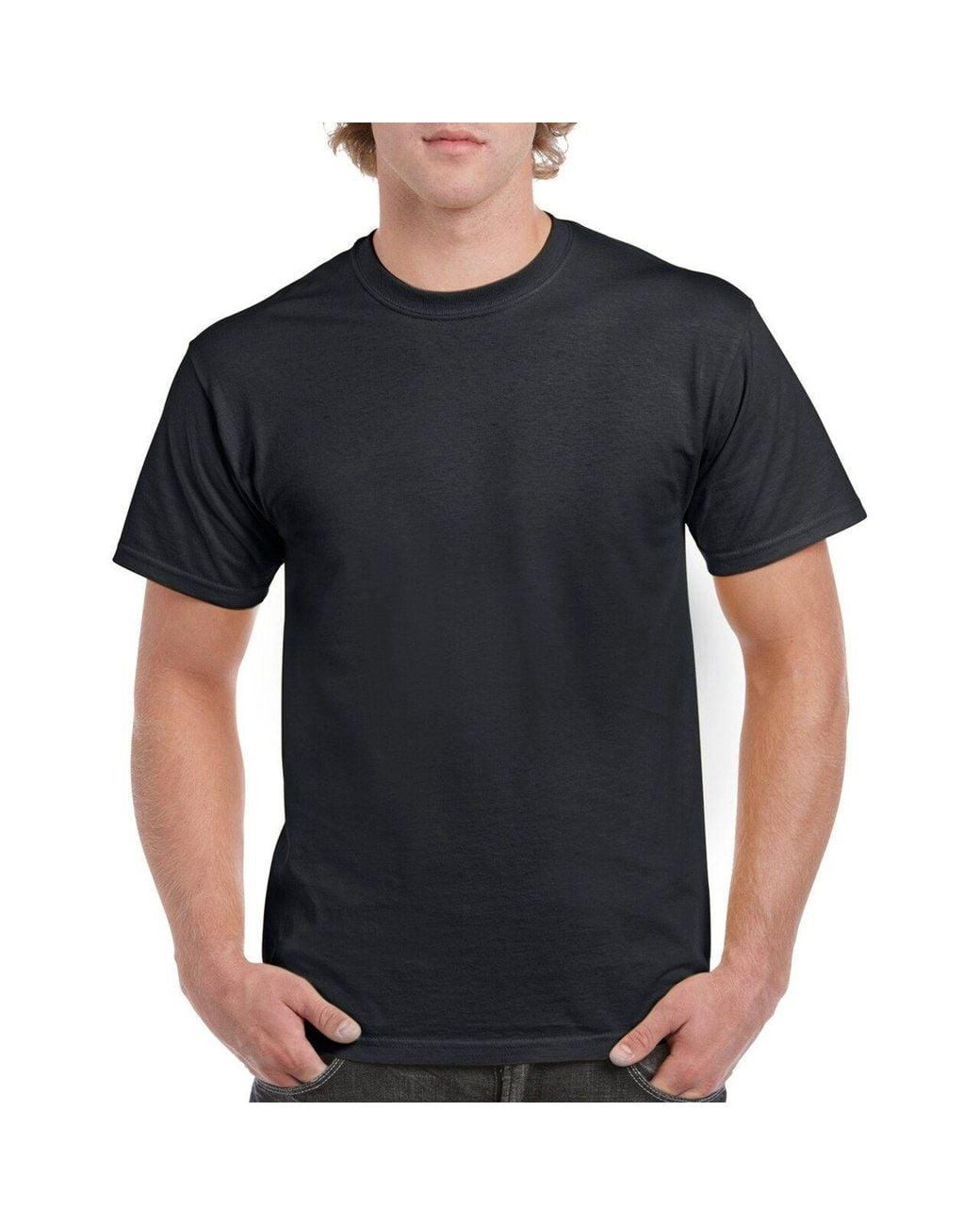 Gildan Black Heavy Cotton Short Sleeve T-Shirt for men