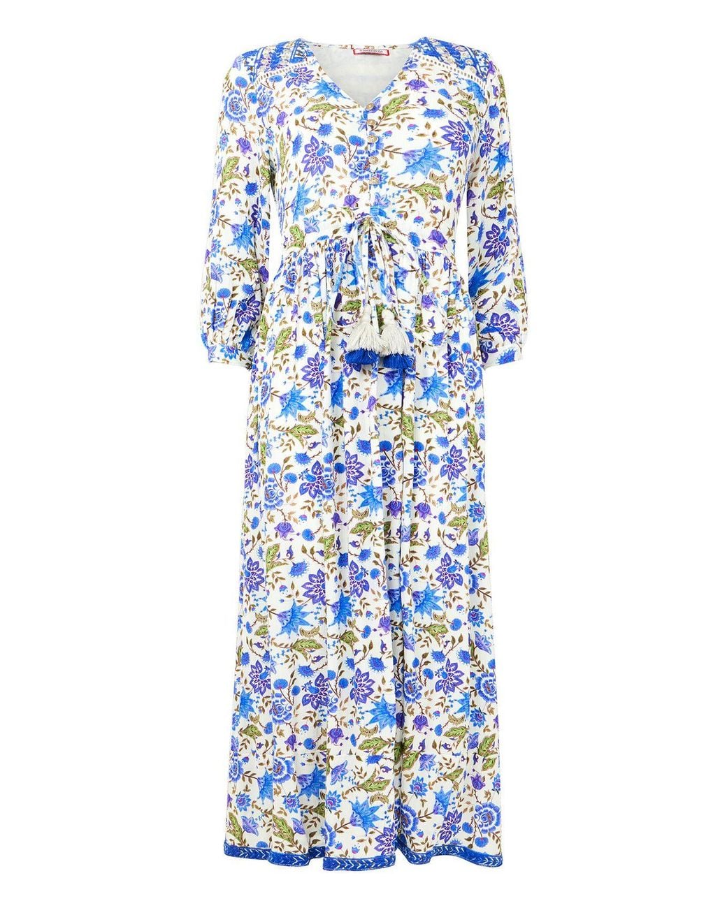 Joe Browns Blue Petite Sequin Embellished Boho Floral Maxi Dress