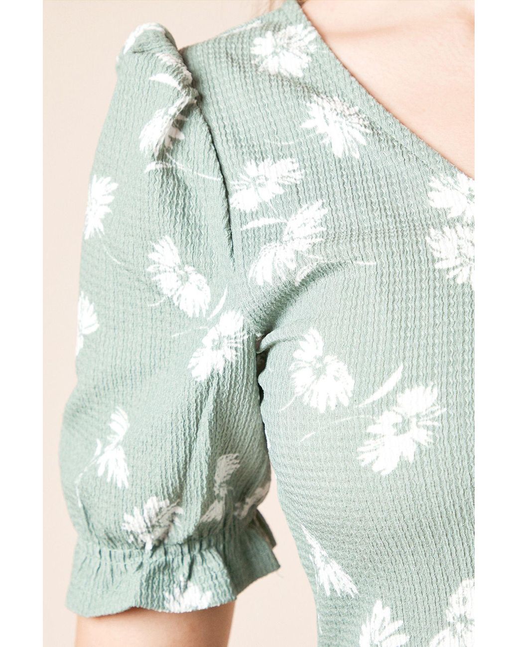Dorothy Perkins Green Ditsy Print Short Sleeve Jersey Midi Dress