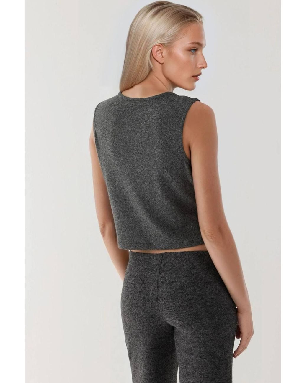 Hiccup Multicolor Textured Crew Neck Sleeveless Waistcoat With Button Detail