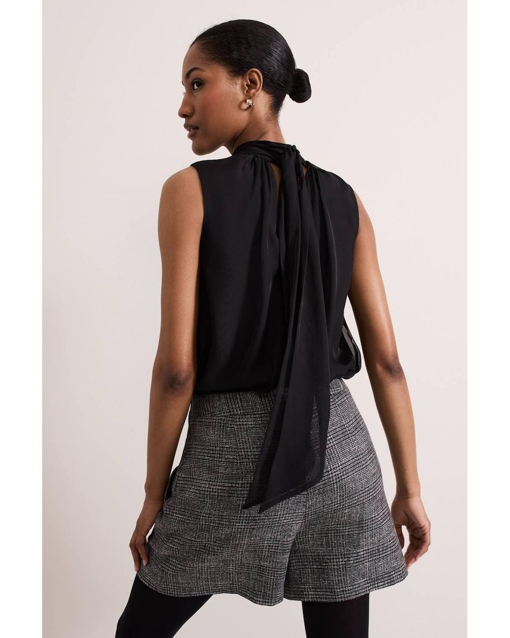 Phase Eight Black Nella High Neck Top