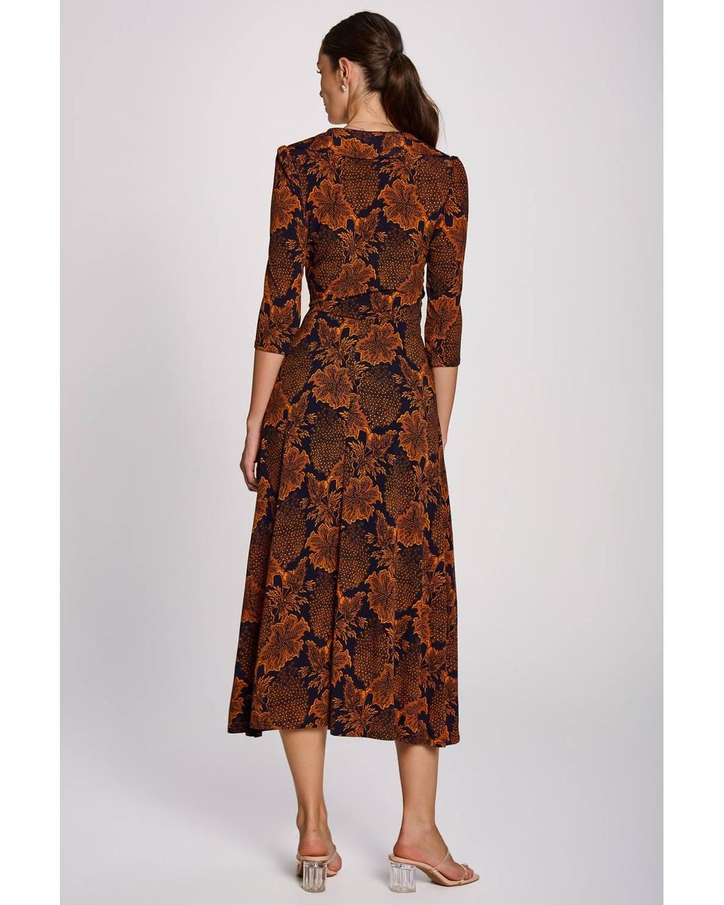 Jolie Moi Brown Wrap Front Jersey Maxi Dress