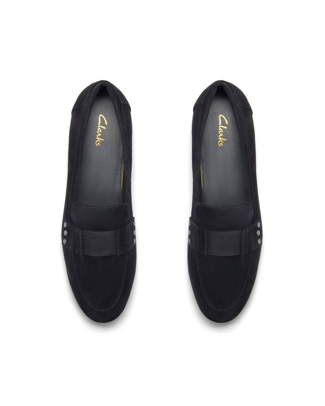 Clarks Blue Tamna Strap Suede Loafers, Slip Ons
