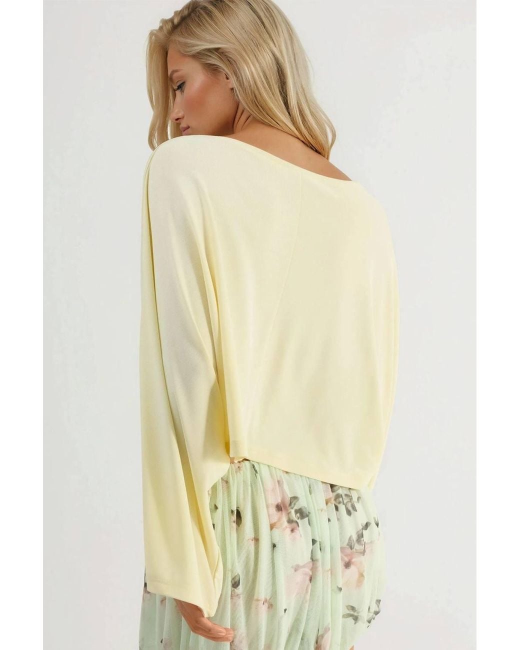 Busem Natural Loose Fit Boat Neck Blouse