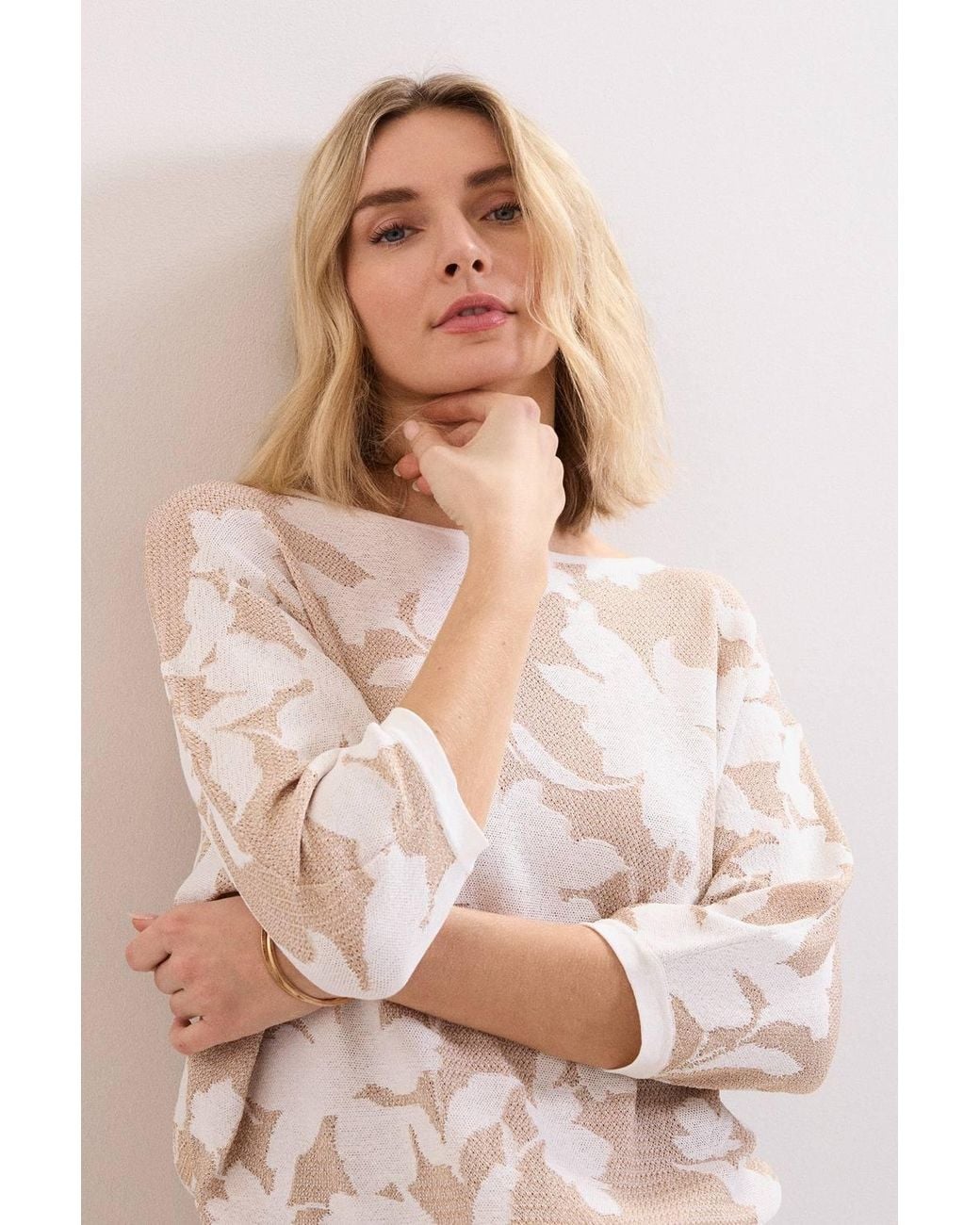 Phase Eight White Batwing Knitted Jumper