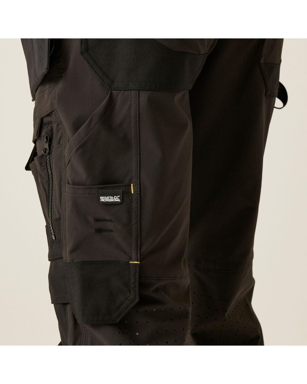 Regatta Black Hi-Vis X-Pro Stretch Holster Work Trousers for men