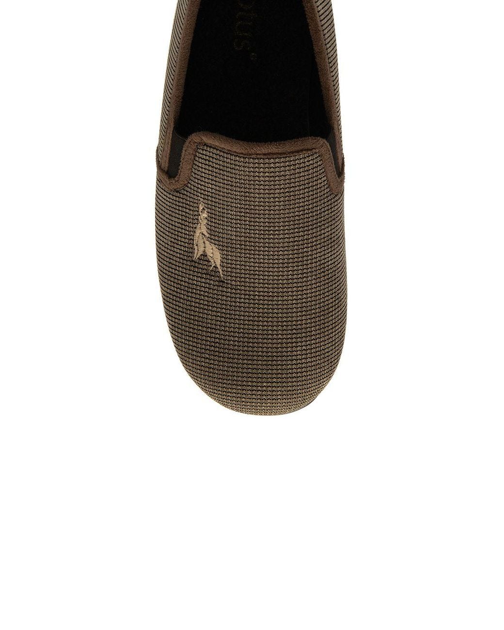 Lotus Brown 'Davida' Textile Full Slippers for men