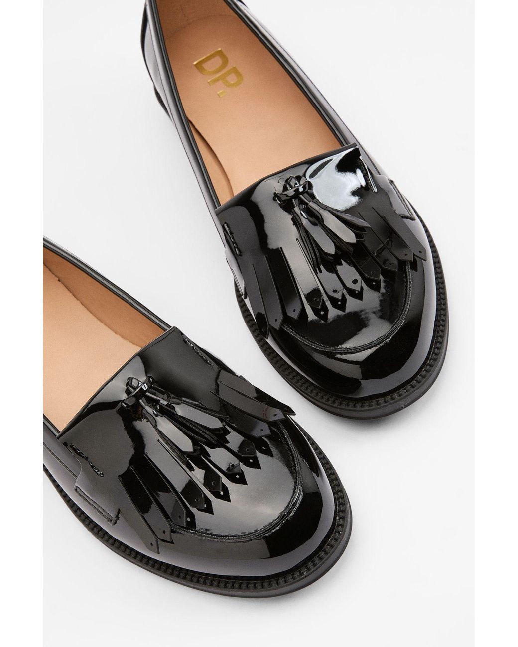 Dorothy Perkins Black Wide Fit Leigh Fringe Loafers