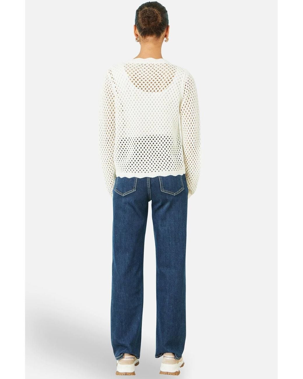 Yumi' White Flower Crochet Cardigan