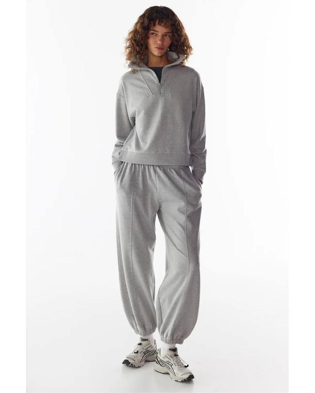 Penti Pink Stitch Detail Brushed Balloon Cut Sweatpants