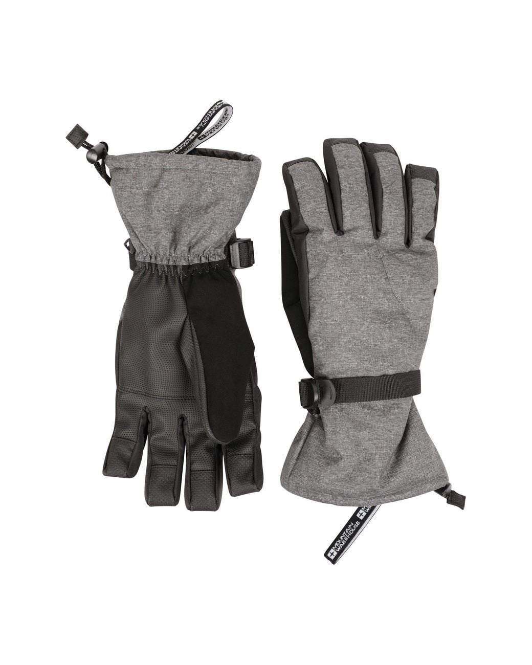 Mountain Warehouse Black 'Lodge' Warm Soft Lightweight Snowproof Textured Skiing Winter Gloves for men