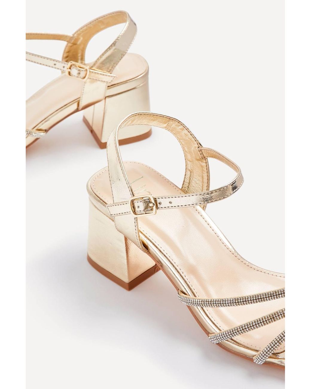 Linzi Natural Mariah Wide Fit Diamante Heels