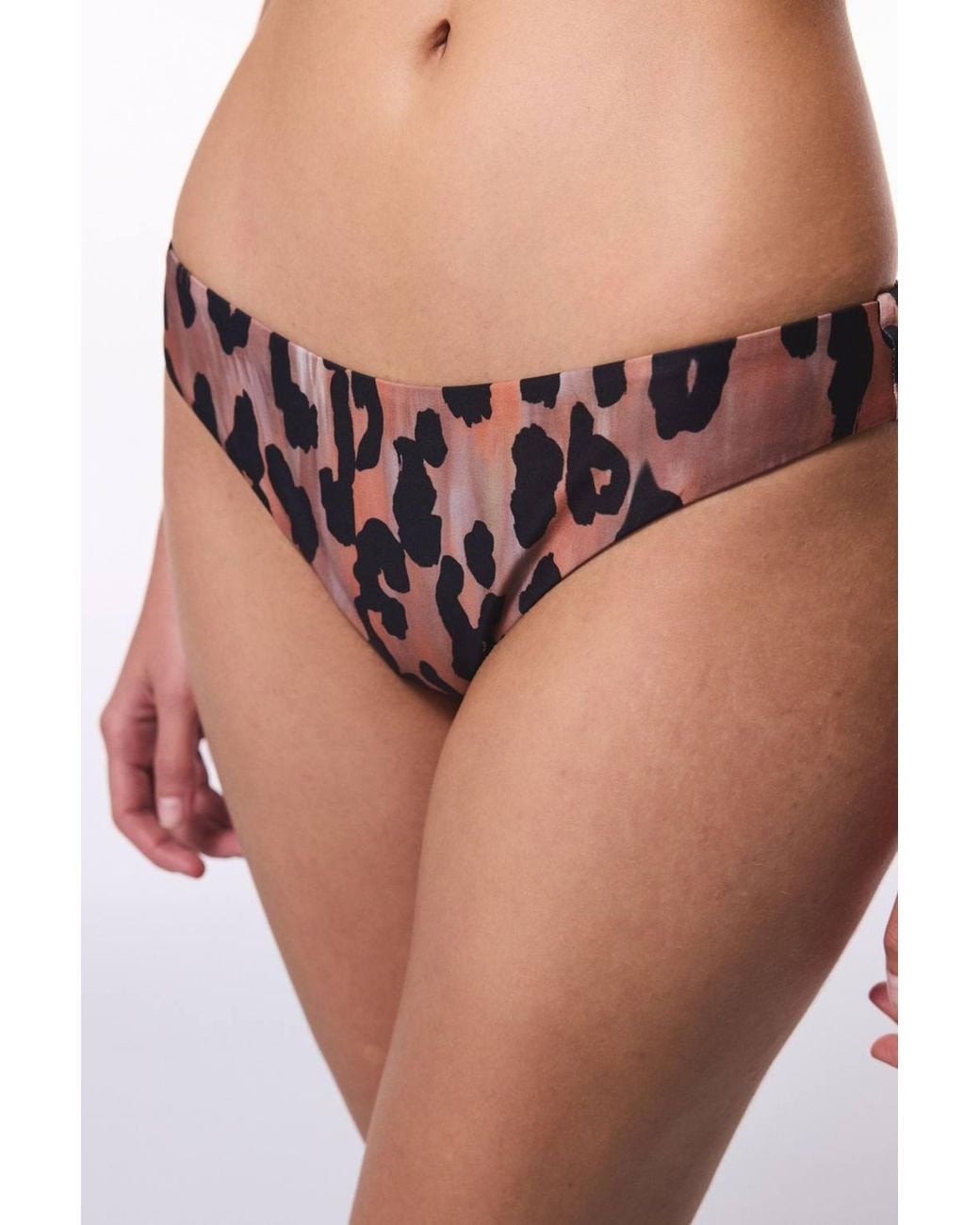 Penti Black Clove Minimal Cut Leopard Print Super Brazilian Bikini Bottom