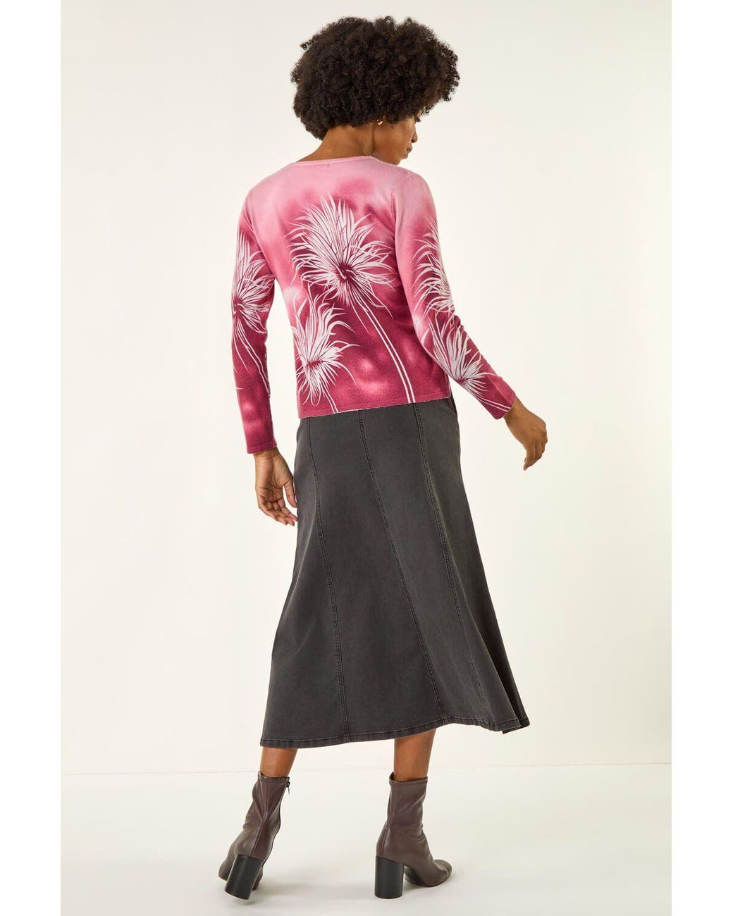 Roman Red Floral Print Knit Jumper