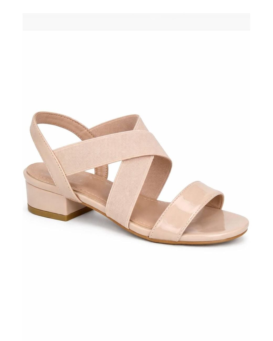 Spot on Natural Elastic Strap Low Heel Comfort Sandals