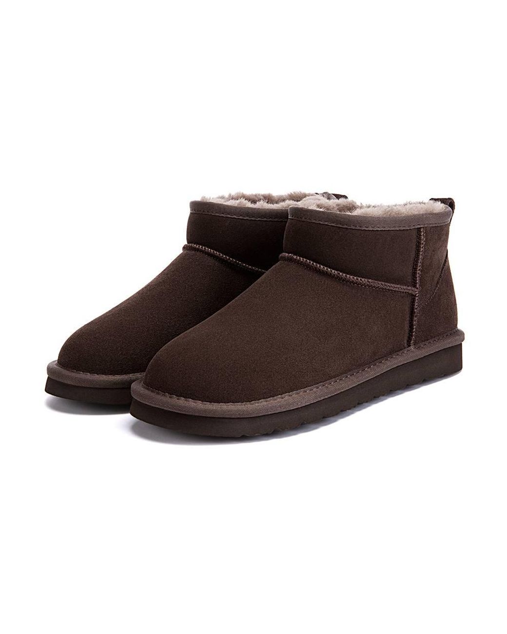 EverAu Australia Brown Real Sheepskin Finch Ultra Mini Classic Boots With Eva Sole