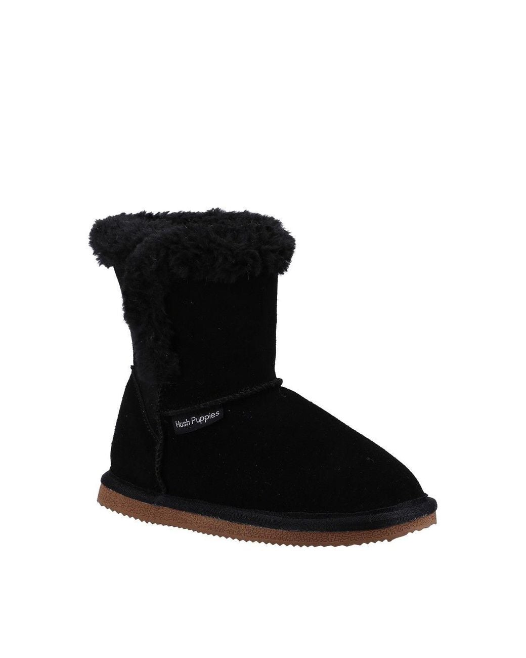 Hush Puppies Black 'Ashlynn' Suede Slipper Booties