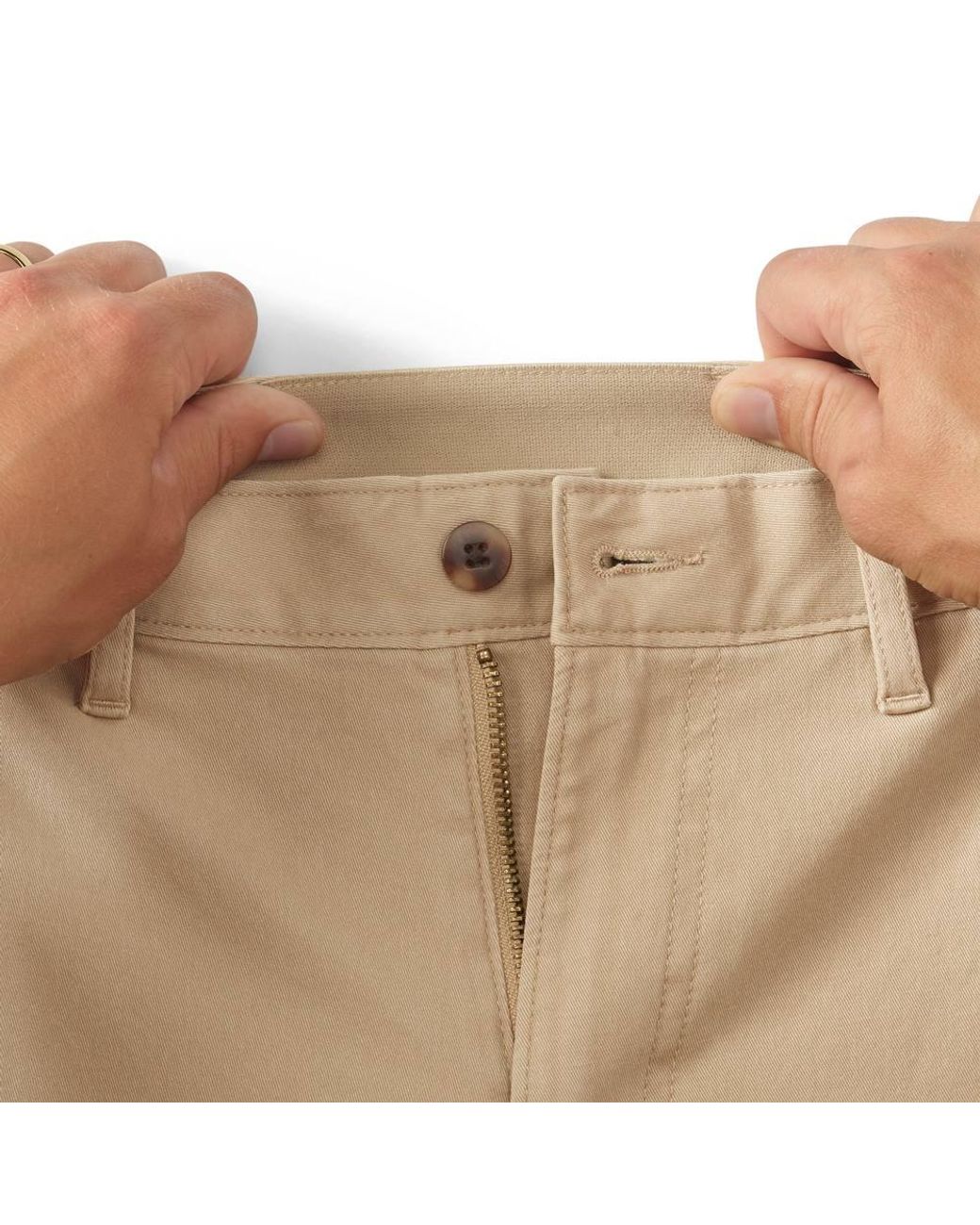 Lands' End Natural Comfort Waist Classic Fit Flannel Lined Stretch Chinos for men