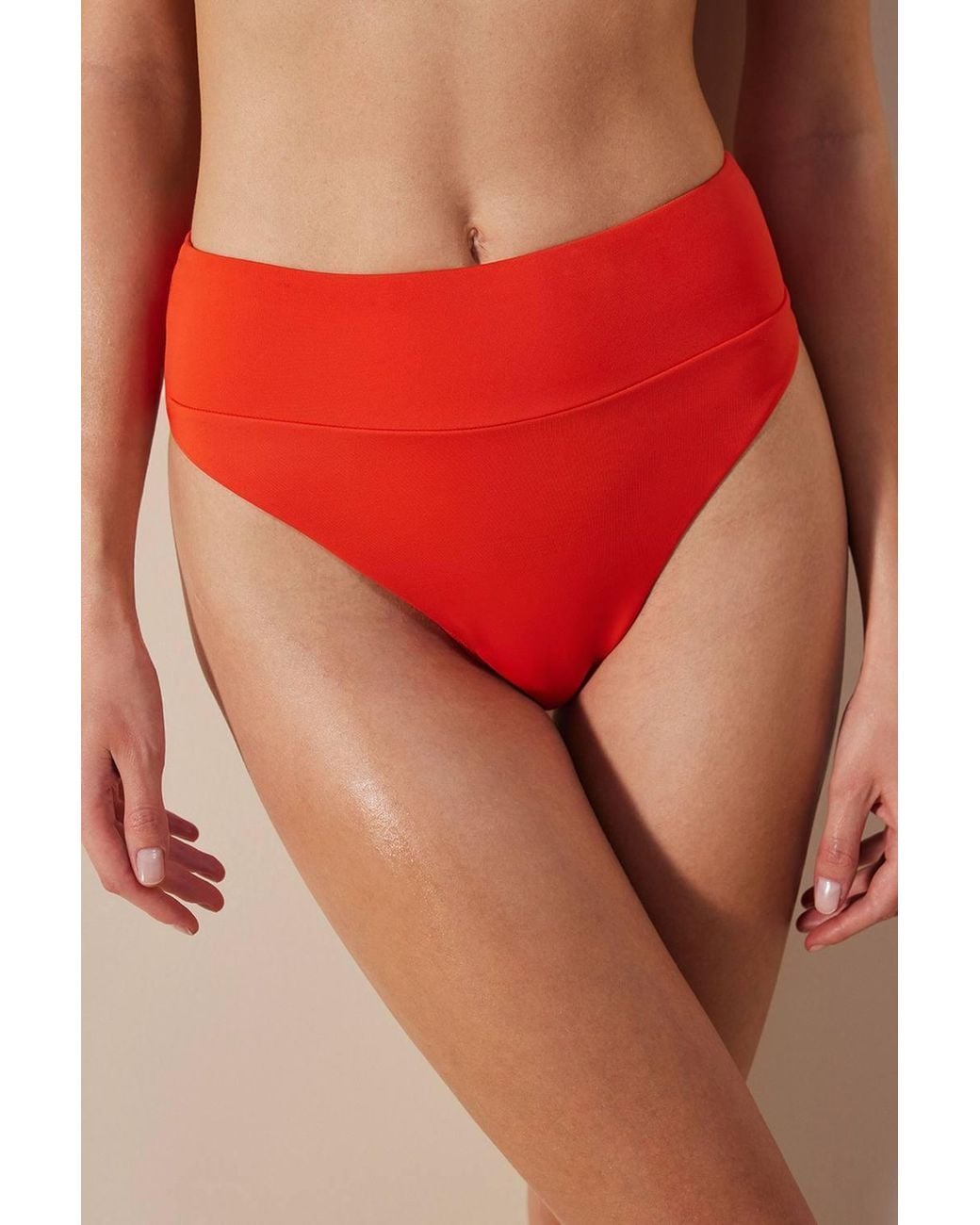 Penti Red Basic Super High Leg Bikini Bottom