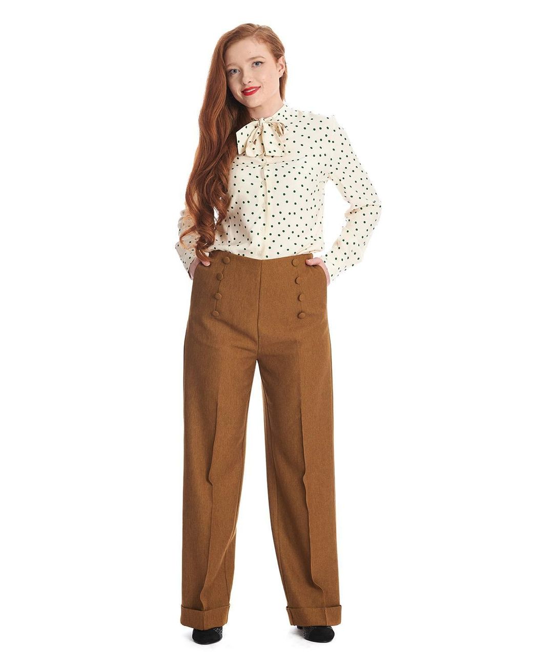 Banned Retro Spot Envy Blouse-Offwhite