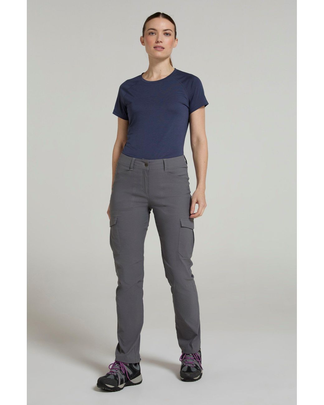 Mountain Warehouse Gray 'Conniston' Stretchy Cargo Trousers Casual Quick Dry Outdoor Pants