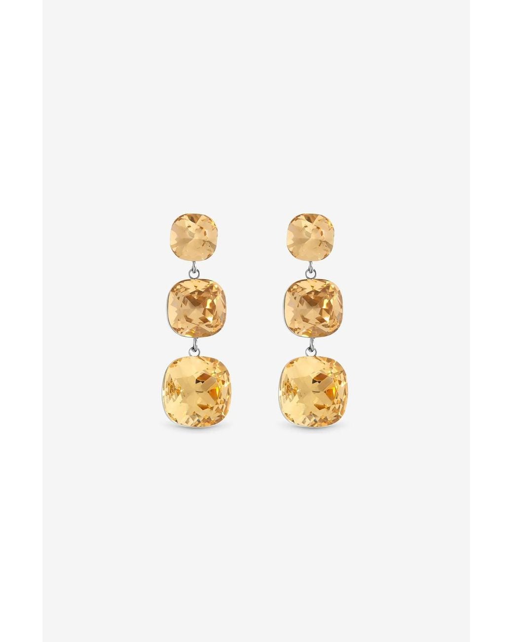 Jon Richard Metallic Plated Champagne Multi Stone Drop Earrings