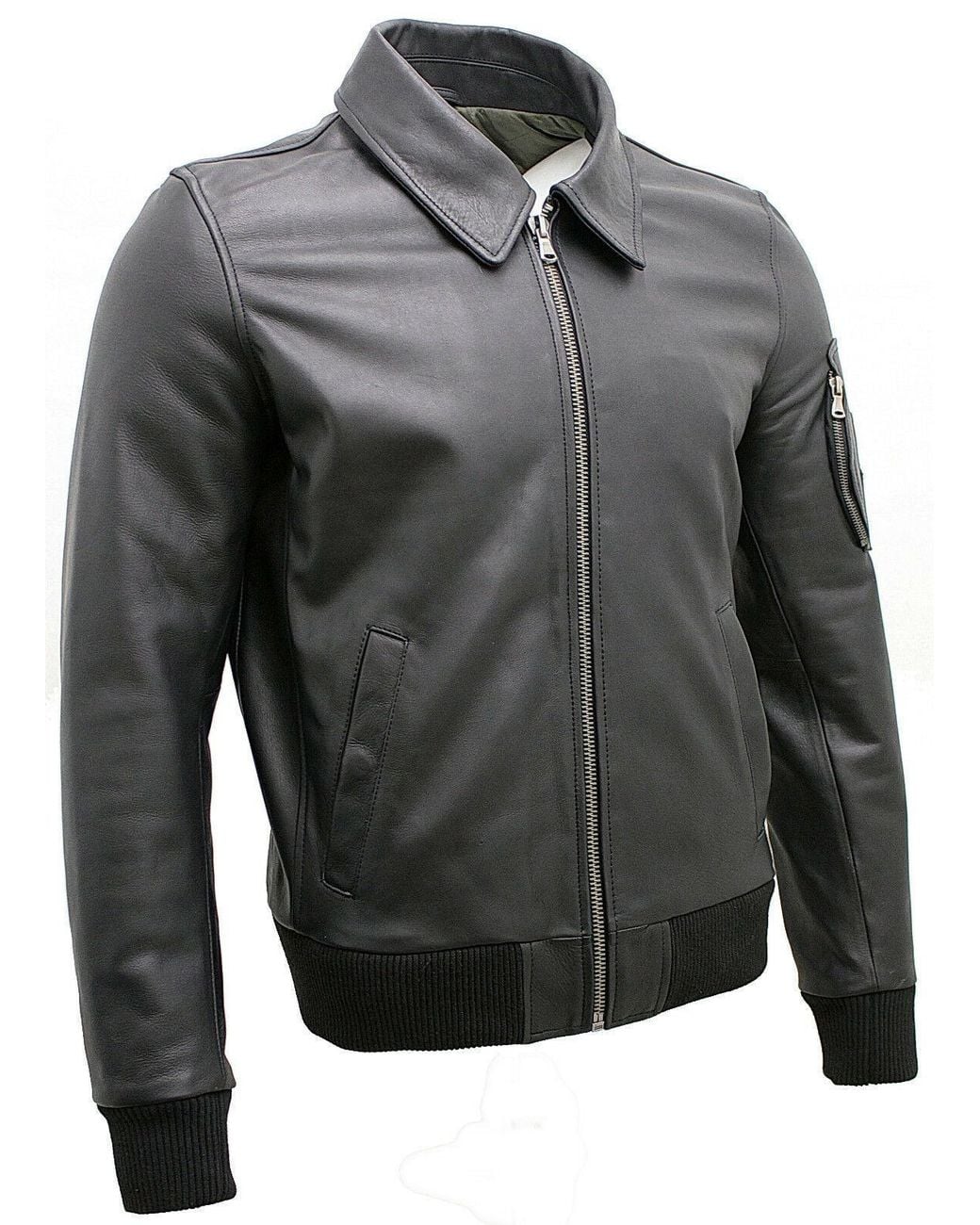 Infinity Leather Gray Cowhide Airline Leather A2 Us Airforce Bomber Jacket for men