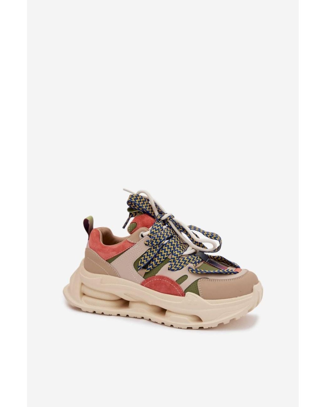 Love Lace Pink Platform Lace-Up Suede Chunky Trainers