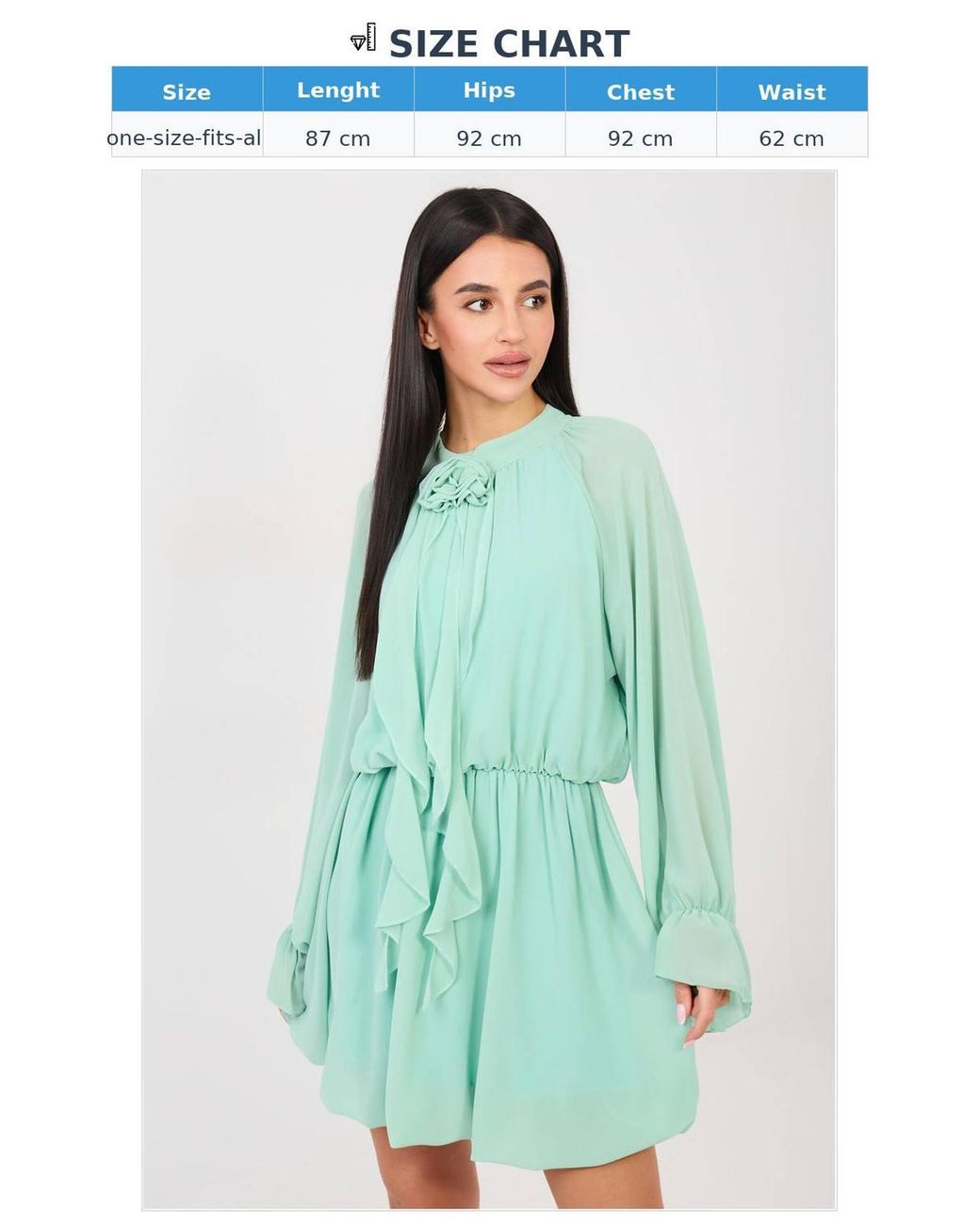 Love Lace Green Rose Jabot Flared Mini Cocktail Dress