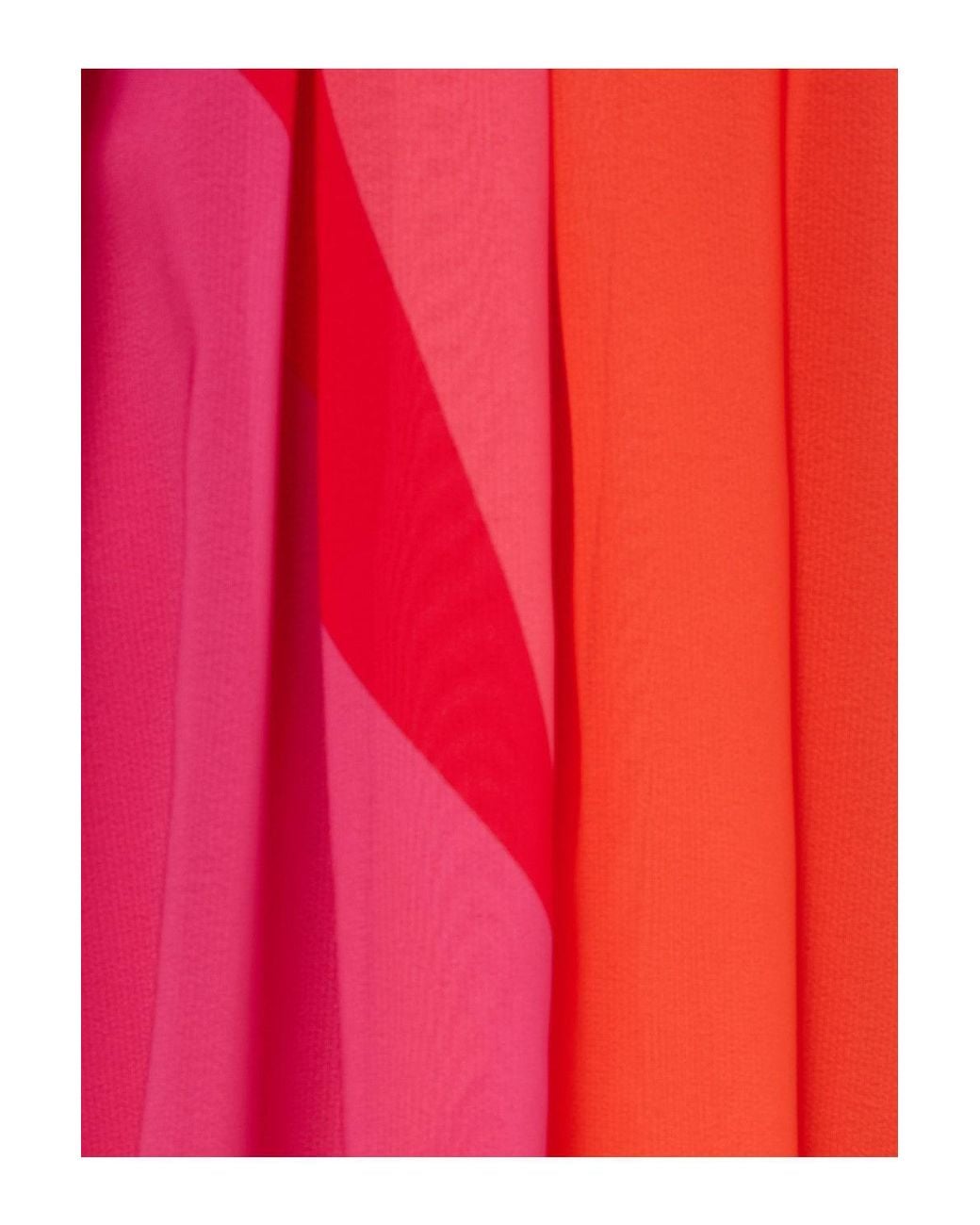 Adrianna Papell Red Colour Block Chiffon Dress