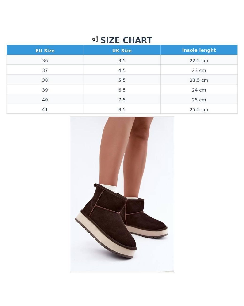Love Lace Brown Winter Platform Suede Knitted Snow Boots