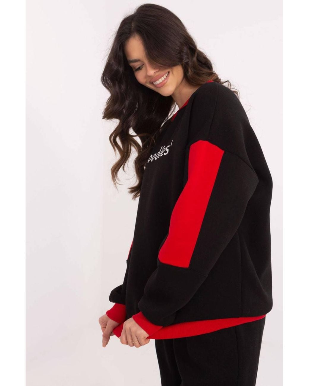 Love Lace Red Casual Cotton Polyester Sweatshirt With Slogan