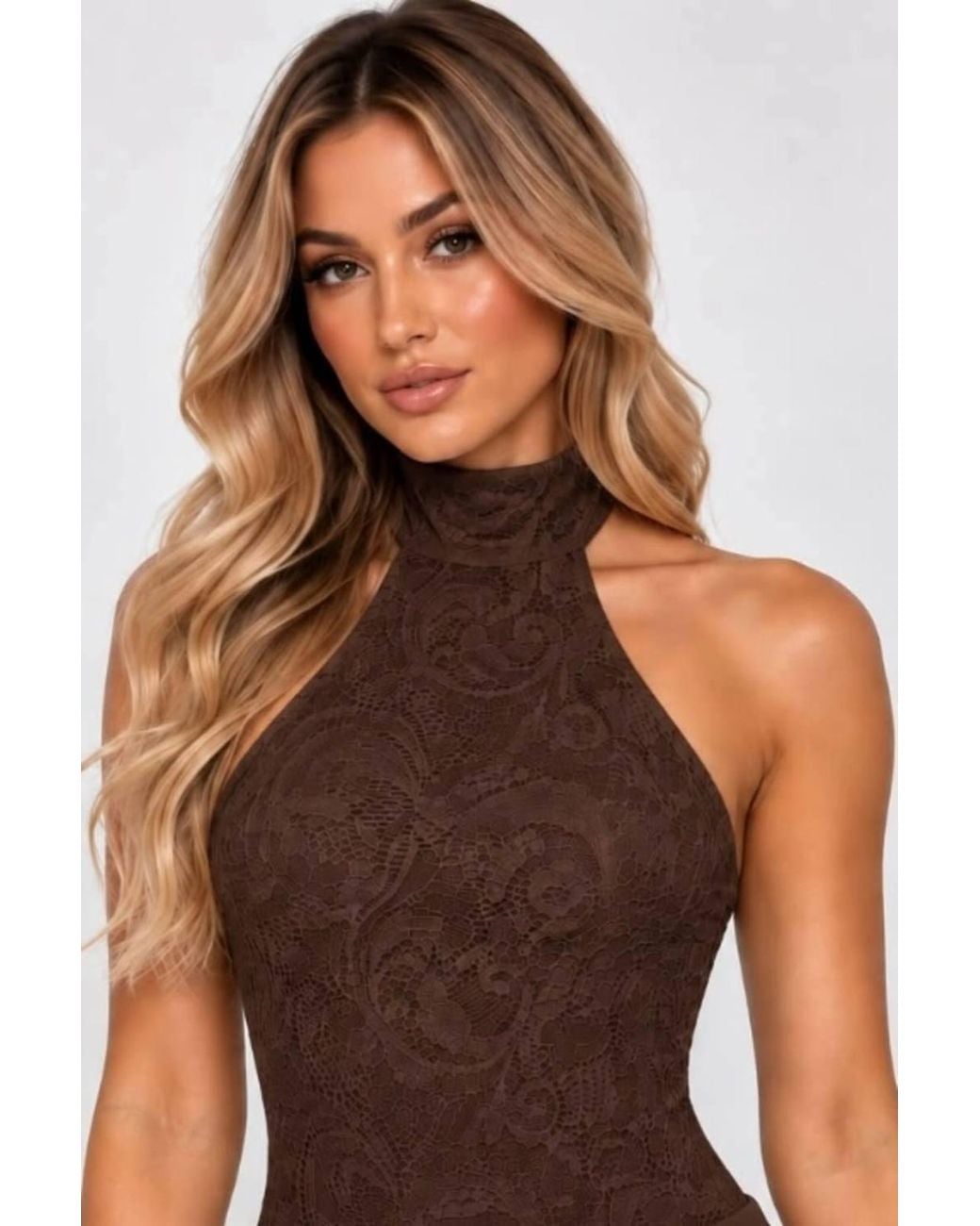 Stylewise Brown Floral Lace