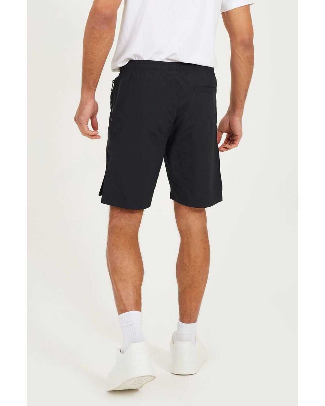 Brave Soul Blue Cotton Utility Elasticated Waist Shorts for men