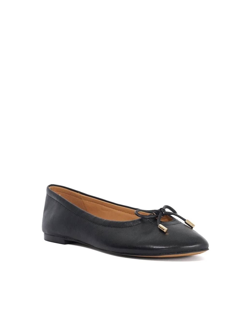Dune White 'Hali' Leather Ballet Pumps