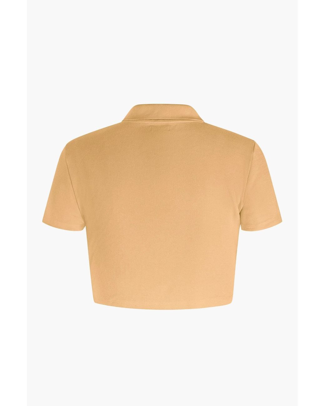 Enorsia Blue Cotton Jersey V Neck Cropped Top