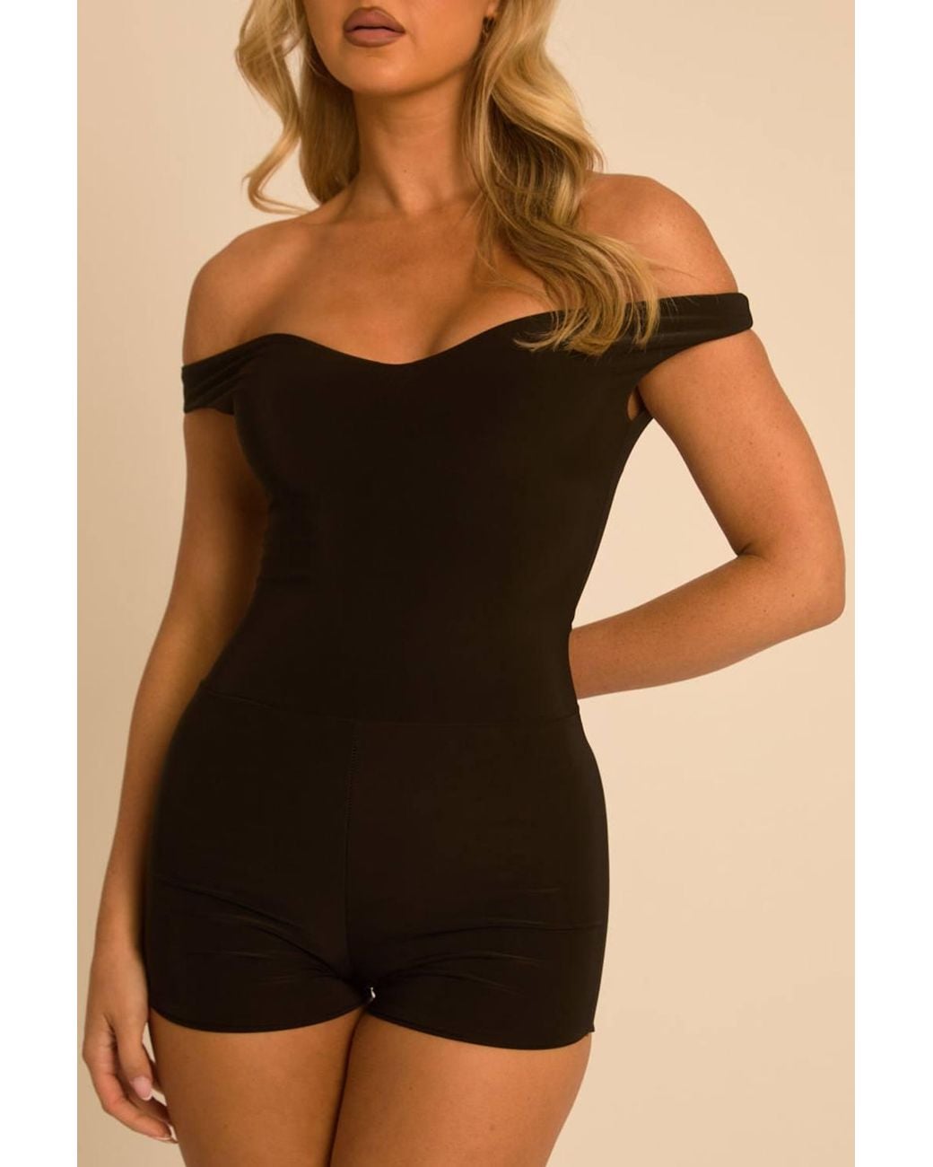 Rebellious Fashion Black Off Shoulder Playsuit