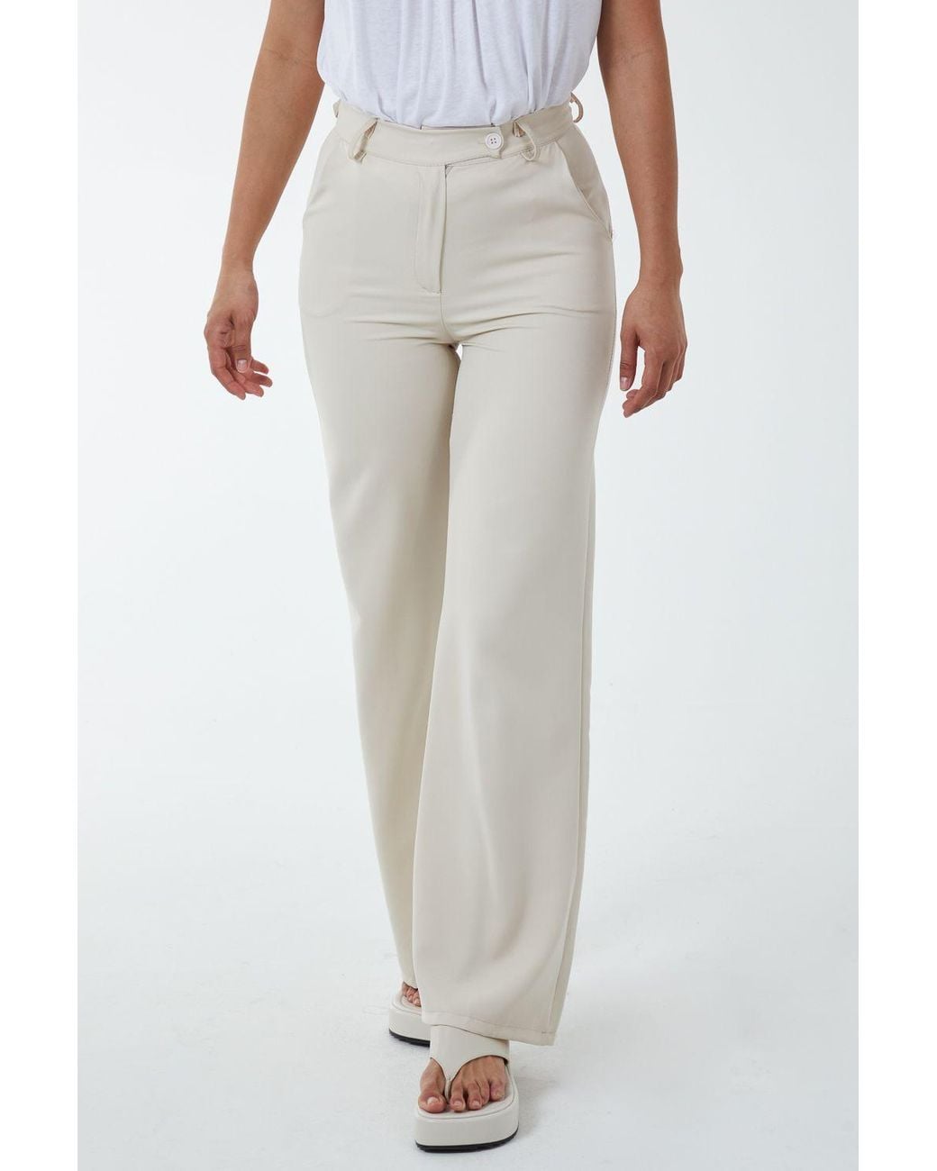 Blue Vanilla White Wide Leg Formal Trouser