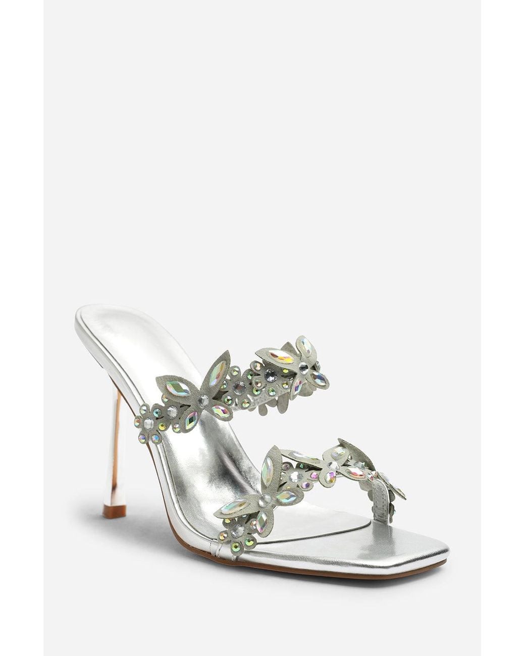 Where's That From Brown Dazira Cut Out Flower Trim Detail Heeled Mules