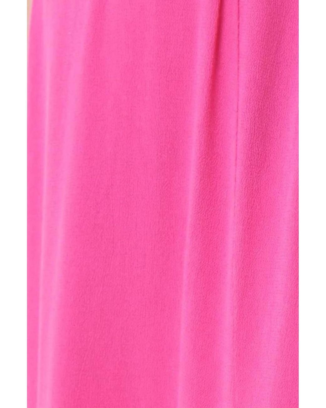 Louche Pink Geri Moss Crepe Halter Neck Midi Dress