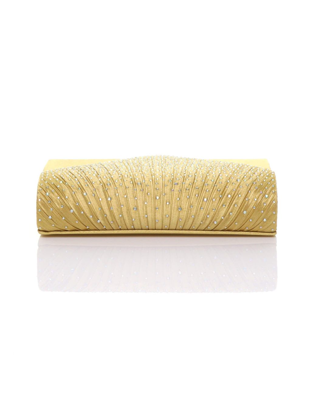 AJVANI Metallic Diamante Envelope Clutch Bag