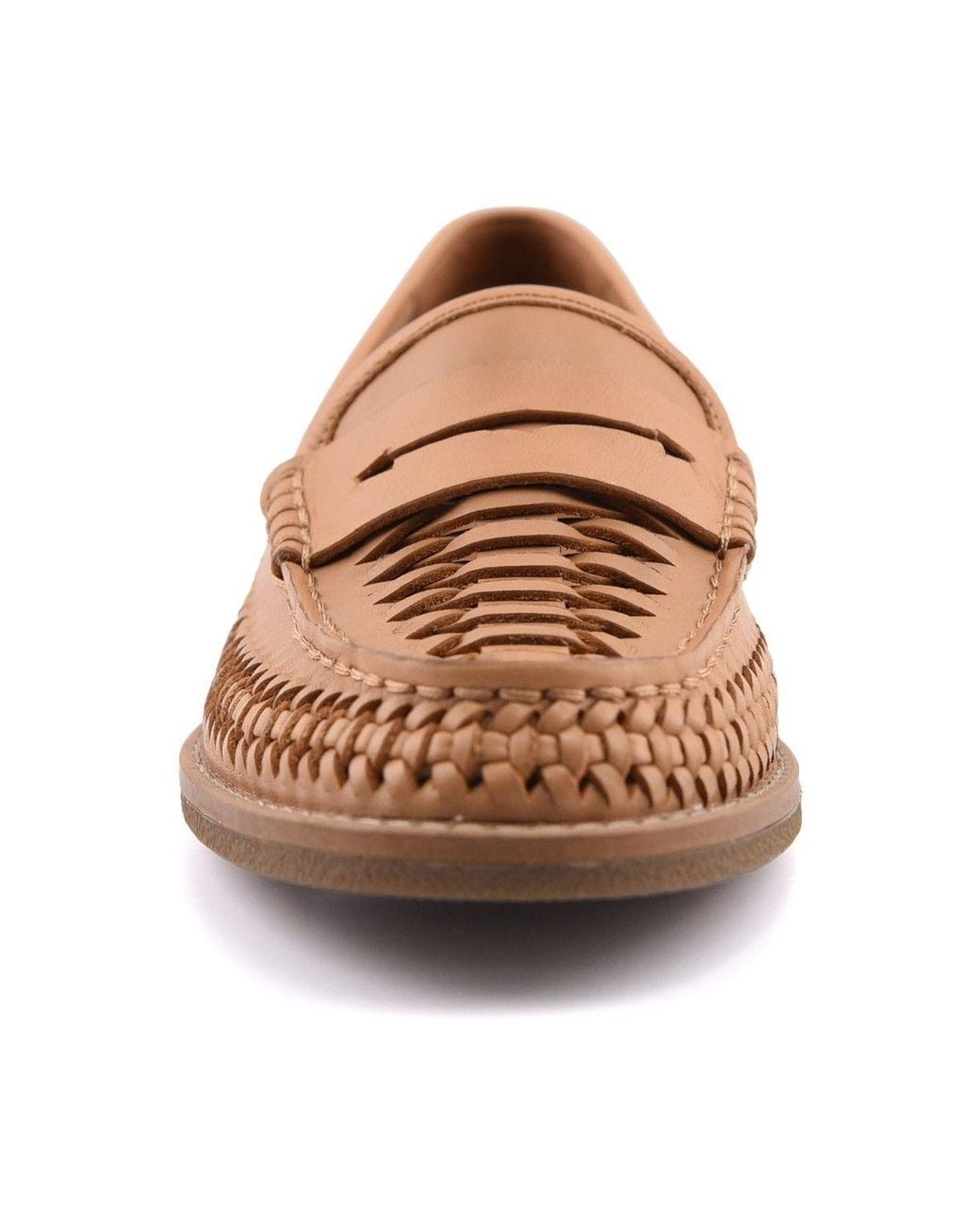 Sperry Top-Sider Brown Woven Seaport Penny Mocassin