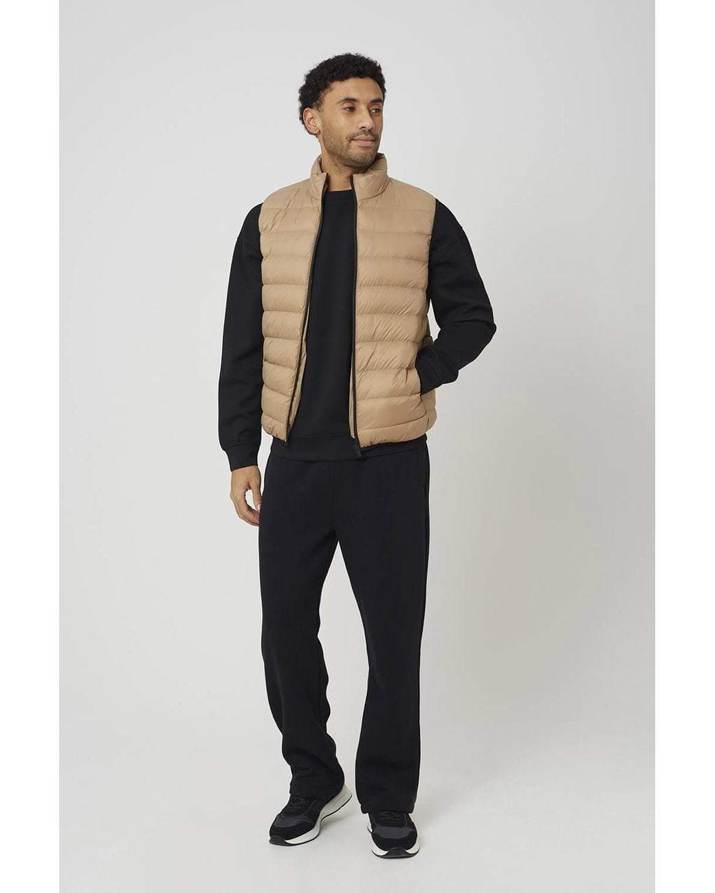 Brave Soul Natural Quilted Padded Gilet for men